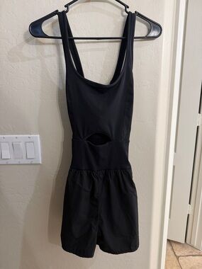 Amazon Black Athletic Romper with Waist Cutout
